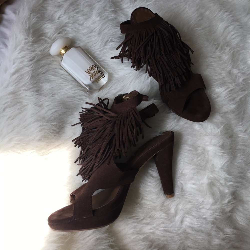 Jeffrey Campbell Suede Fringe Sandals